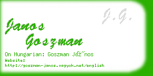 janos goszman business card